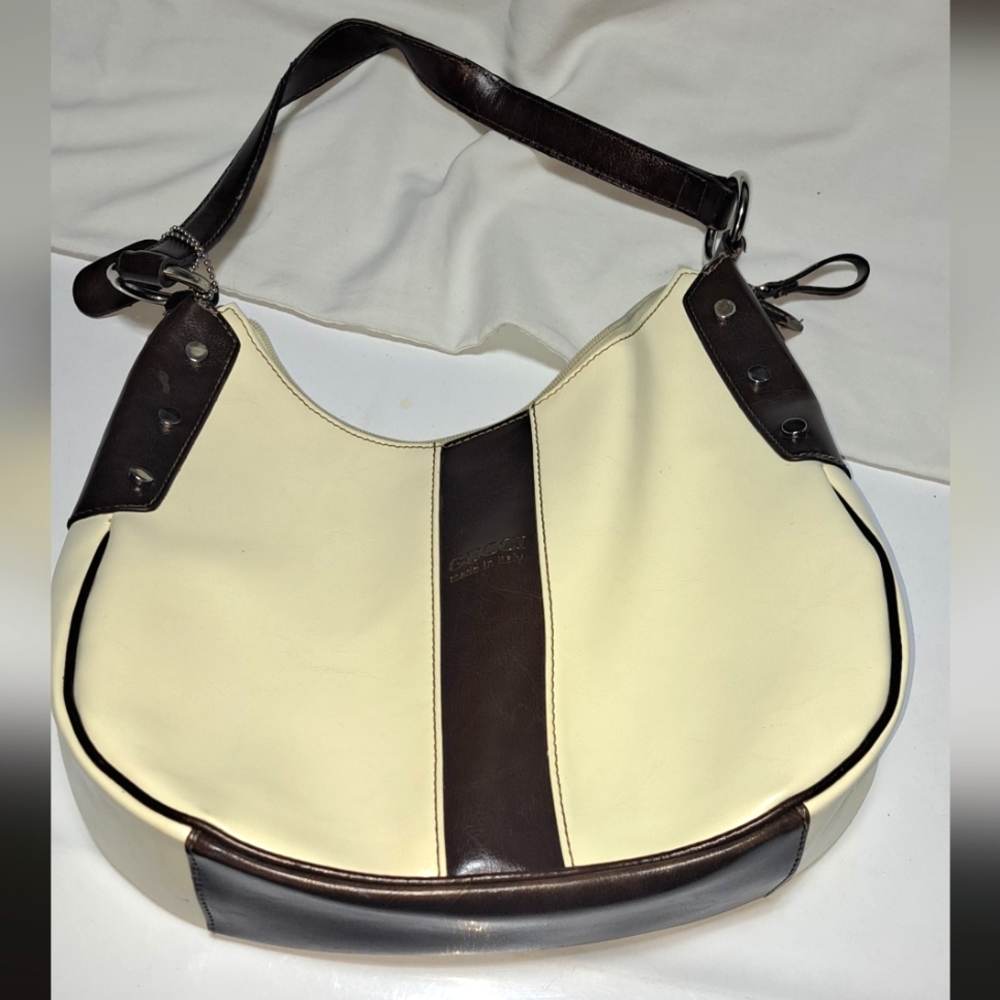 Cream and brown purse